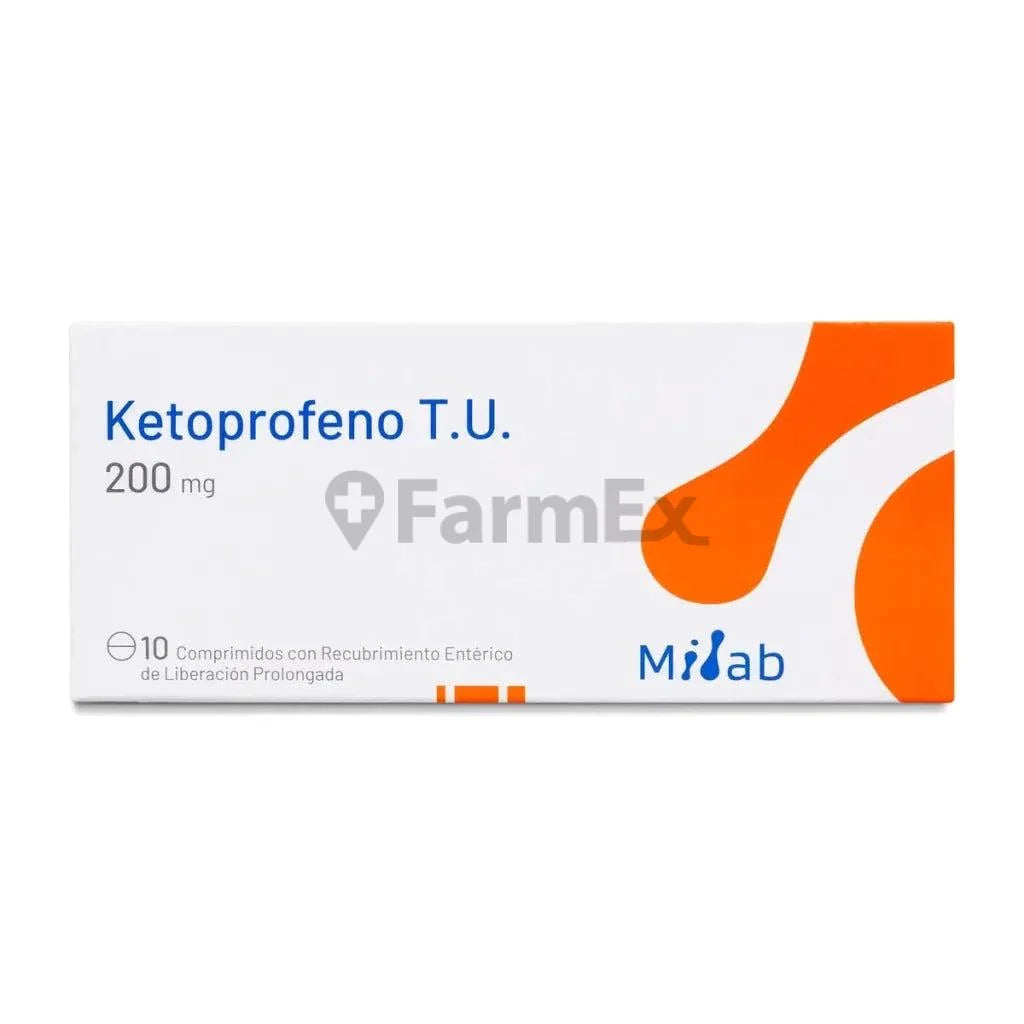 Ketoprofeno 200 mg x 10 comprimidos Farmex-Fonasa-Persistente